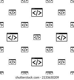 Developer Coding Tool Icon Seamless Pattern, Custom Coding Icon Vector Art Illustration