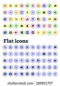 Developer collection of design elements. Icons and buttons