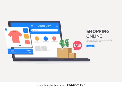 developer and designer team create online shop concept