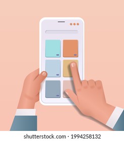 developer hands creating mobile user interface on smartphone screen web application development program software