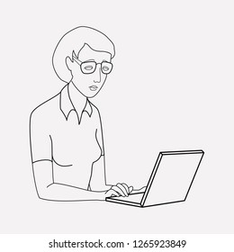 Developer icon line element. Vector illustration of developer icon line isolated on clean background for your web mobile app logo design.