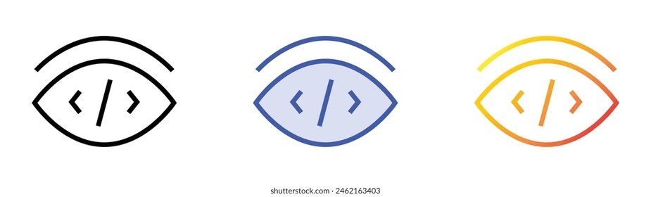 developer icon. Linear, Blue Fill and Gradient Style Design Isolated On White Background
