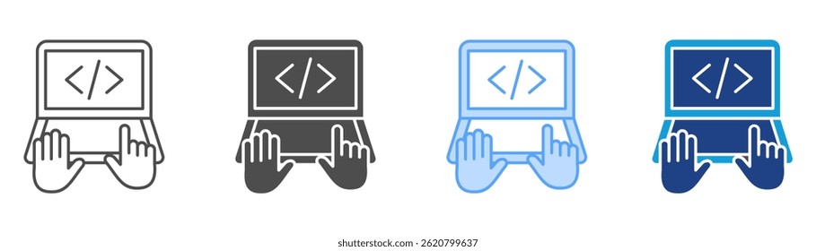 Developer Icon Set Multiple Style Collection
