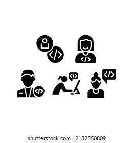 Developer Icon Set Vector Symbol Design Illustration