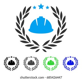 Developer Laureal Wreath flat vector pictograph. Colored developer laureal wreath gray, black, blue, green icon versions. Flat icon style for web design.