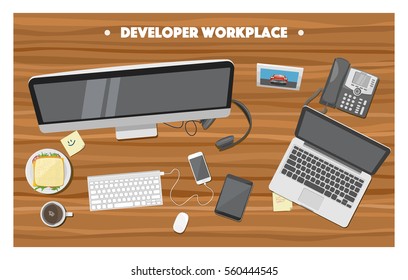 Developer office workplace