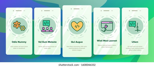 Developer Onboarding Mobile App Page Screen Vector