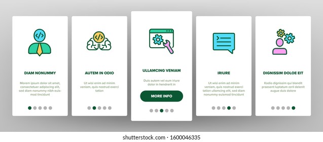 Developer Onboarding Mobile App Page Screen Vector