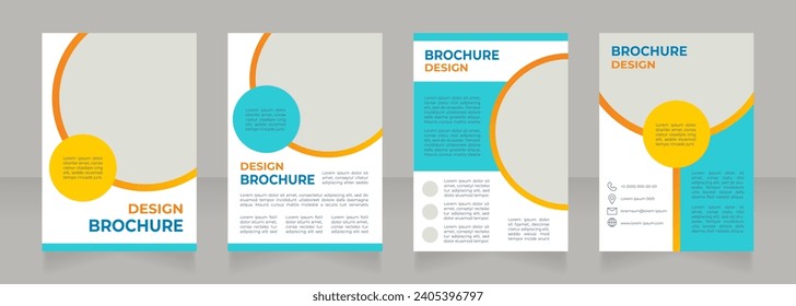 Developer online courses blank brochure design. Distant education. Template set with copy space for text. Premade corporate reports collection. Editable 4 paper pages