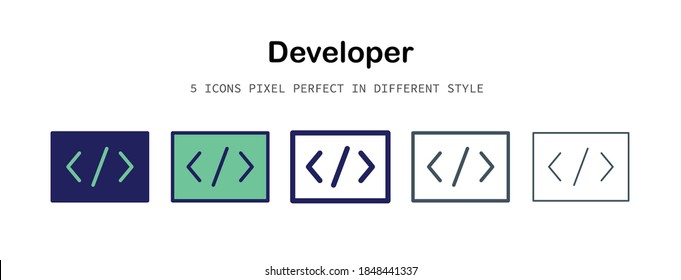 Developer pixel-perfect icon for design work such as website, application, infographic, book, magazine, presentation, poster, screen printing.