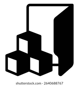 Developer program program folder solid icon, neural network concept. Vector graphics. Database storage, data training sign on white background, style mobile or design