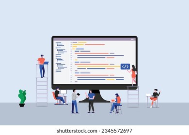 Developer or programmer development code and website and desktop mobile device via working together.