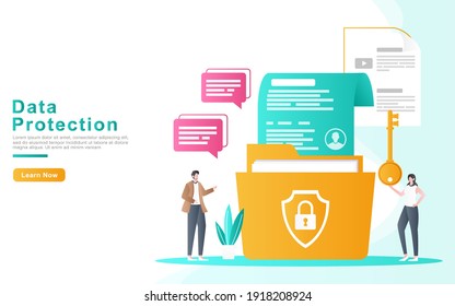 The developer protects company file data safely and periodically illustration concept. research data. update technology. for landing pages, banners, UI, print media 