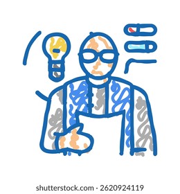 developer scientist worker doodle icon sketch vector. developer scientist worker sign. isolated symbol illustration