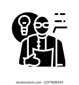 developer scientist worker glyph icon vector. developer scientist worker sign. isolated symbol illustration