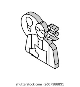 developer scientist worker isometric icon vector. developer scientist worker sign. isolated symbol illustration