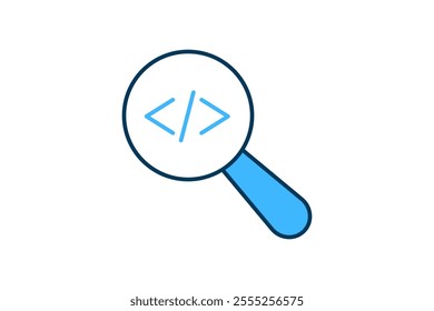 Developer Search icon. icon related to Search. suitable for web site, app, user interfaces, printable etc. flat line icon style. simple vector design editable