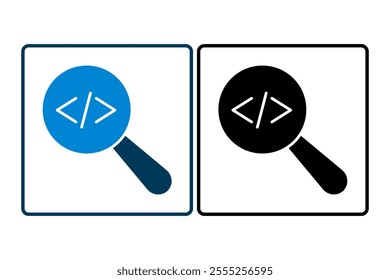 Developer Search icon. icon related to Search. suitable for web site, app, user interfaces, printable etc. solid icon style. simple vector design editable