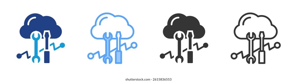 Developer Service icon set multiple style collection