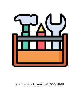 Ícone de Ferramentas para Desenvolvedores Ilustração de Vetor de Cores Lineares
