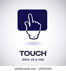 Developer touch interface logo template. Concept for internet & applications. Vector icon. Editable.