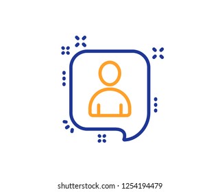 Developers chat line icon. Business management sign. Speech bubble symbol. Colorful outline concept. Blue and orange thin line color icon. Developers chat Vector