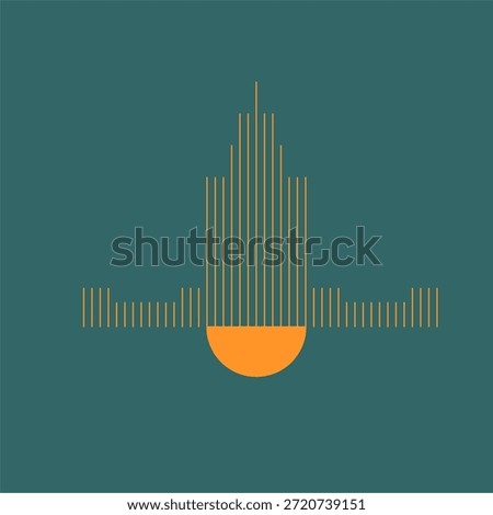 The developer's logo. Art Deco style.