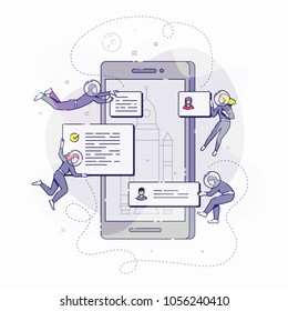 Developers putting app to smartphone