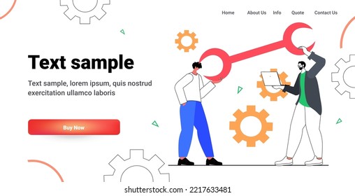 developers team carrying wrench programmers creating website ui web development program software optimization