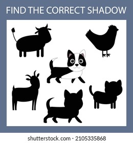 Developing activity for children, find a pair among identical of  dogs. Logic game for children.

