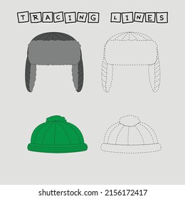 Developing an activity for children, the tracing  the lines of  clothes. Logic game for children.
