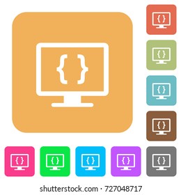 Developing application flat icons on rounded square vivid color backgrounds.