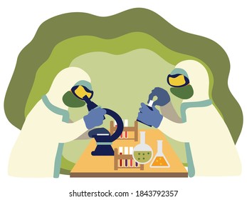 Developing Corona Vaccine Graphic Illustration for Medical and Science Background