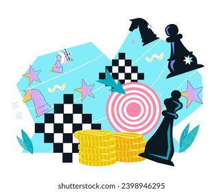 Developing an effective business strategy and finding the right solutions, strategy to achieving success concept of banner, flat vector illustration isolated on white.