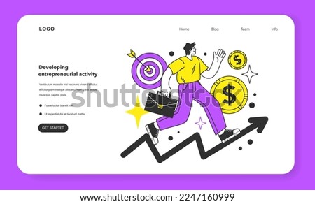 Developing entrepreneurial activity web banner or landing page. Unemployment under 5 percent. Benefits of low unemployment rate. Job offer and workplace shortening. Flat vector illustration