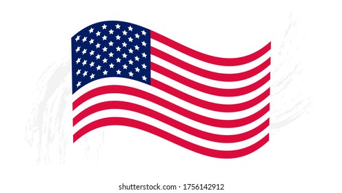 developing flag of America. Us independence day is July 4.banner
