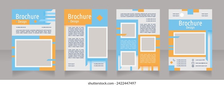 Developing new products blank brochure design. Template set with copy space for text. Premade corporate reports collection. Editable 4 paper pages. Ubuntu Condensed, Arial Regular fonts used