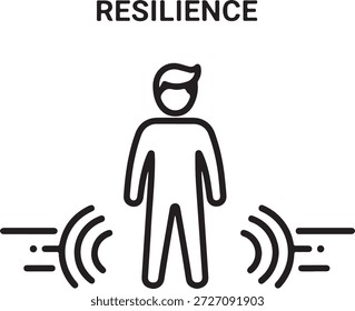 Developing personal resilience icon cultivating strength and adaptability sign in challenging times isolated vector on white background