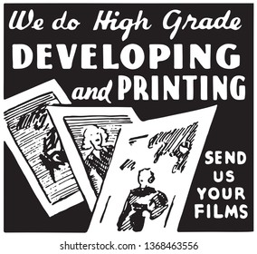 Developing And Printing - Retro Ad Art Banner