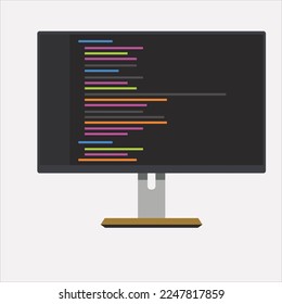Developing programmer Team Development Website design and coding technologies working in software company office vector illustration
