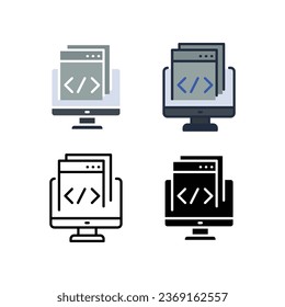 Developing Programming and coding technology on laptop screen, big data processing, Website design infographic. Software development icon. Vector illustration Design on white background. EPS10