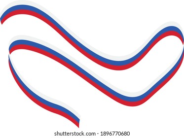 developing ribbon, color red, blue, white, tricolor strip to complement the design
