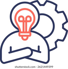 Desarrollo de habilidades Icon Line Color Ilustración vectorial
