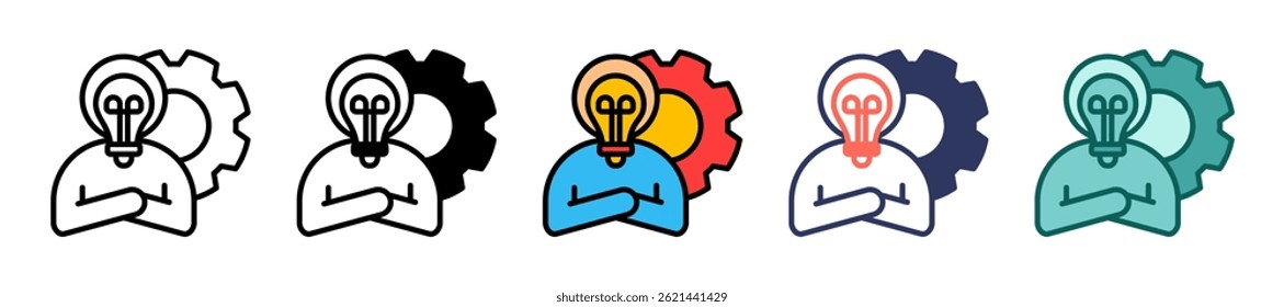 Desenvolvendo Habilidades Ícone Múltipla Ilustração de Vetor