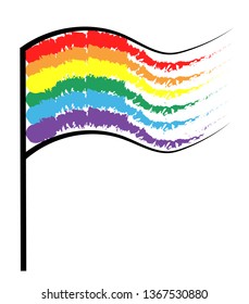 
Developing vector flag lgbt + with pen, rainbow flag