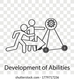 Development of abilities concept on transparency background. creative idea design. Flat vector illustration for template, brochure or presentation