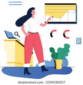 Análisis de desarrollo, ilustraciones de Business Marketing