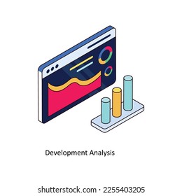 Development Analysis  Vector Isometric Filled Outline icon for your digital or print projects. stock illustration