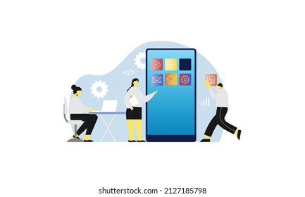 Development app website concept illustration vector