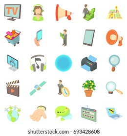 Development of applications icons set. Cartoon set of 25 development of applications vector icons for web isolated on white background